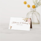 Carte De Placement Mariage floral boho minimal (Dos)