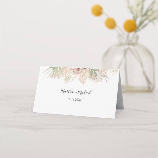 Carte De Placement Mariage floral boho minimal (Dos)