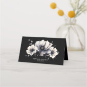 Carte De Placement Mariage floral chic de Boho noir (Dos)