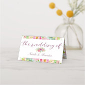 Carte De Placement Mariage Floral Chic en fleurs Numéro de table (Dos)