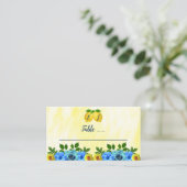 Carte De Placement Mariage floral citron soleil (Debout devant)