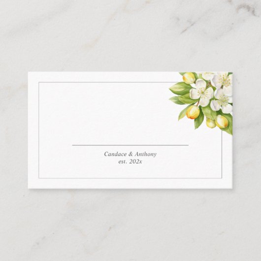 Carte De Placement Mariage floral Citrus (Devant)