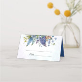 Carte De Placement Mariage floral de Bohême Bleu Violet (Devant)