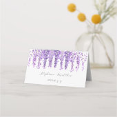 Carte De Placement Mariage floral de Fleur d'Aquarelle de Wisteria (Dos)