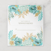 Carte De Placement Mariage floral de la pinte d'or (Extérieur déplié)