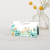 Carte De Placement Mariage floral de la pinte d'or (Dos)