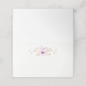 Carte De Placement Mariage floral de l'orchidée d'aquarelle violette (Extérieur déplié)