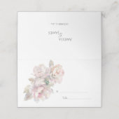 Carte De Placement Mariage floral de pivoine rose romantique (Extérieur déplié)