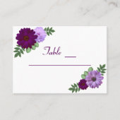 Carte De Placement Mariage floral de pivoine violette (Devant)