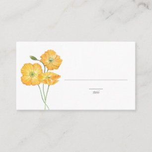 Carte De Placement Mariage floral de printemps aux coquelicots aquare