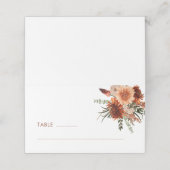 Carte De Placement Mariage Floral de rouille en terre cuite (Extérieur déplié)