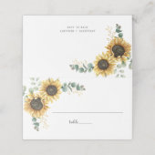 Carte De Placement Mariage floral de tournesol Eucalyptus (Extérieur déplié)