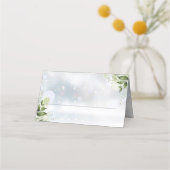 Carte De Placement Mariage Floral de Verdure Rustique Hiver Flocons d (Devant)