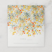 Carte De Placement Mariage floral d'été gras (Extérieur déplié)