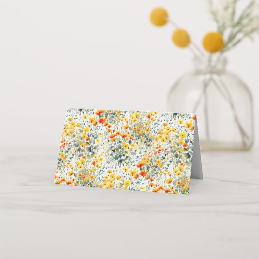 Carte De Placement Mariage floral d'été gras (Dos)