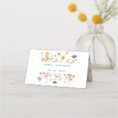 Carte De Placement Mariage floral élégant en gras choix d'arbre plié (Dos)