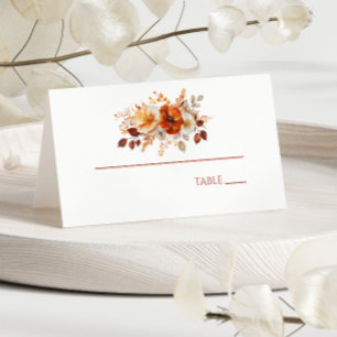 Carte De Placement Mariage Floral Élégant Rustique d'Automne