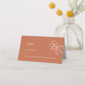 Carte De Placement Mariage floral en terre cuite minimal (Devant)