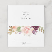 Carte De Placement Mariage floral et botanique rustique (Extérieur déplié)