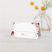 Carte De Placement Mariage floral géométrique Tropical Or (Devant)