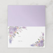 Carte De Placement Mariage floral Lilac moderne Lavender Mauve Script (Extérieur déplié)