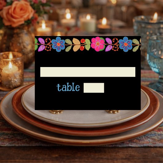 Carte De Placement Mariage floral mexicain moderne