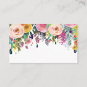 Carte De Placement Mariage floral peint noir Table Place Cartes. (Dos)