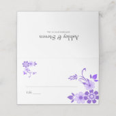 Carte De Placement Mariage floral pourpre (Extérieur déplié)