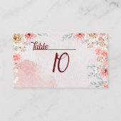 Carte De Placement Mariage floral rose chic (Dos)