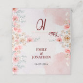 Carte De Placement Mariage floral rose chic (Extérieur déplié)