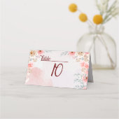 Carte De Placement Mariage floral rose chic (Dos)