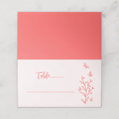 Carte De Placement Mariage floral rose corail simple (Extérieur déplié)