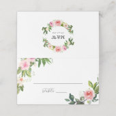 Carte De Placement Mariage floral rose doux (Extérieur déplié)