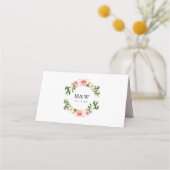 Carte De Placement Mariage floral rose doux (Dos)
