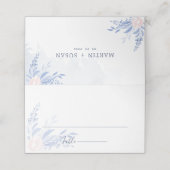 Carte De Placement Mariage floral rose géométrique bleu Dusty (Extérieur déplié)