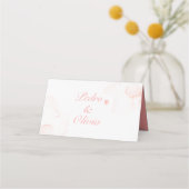 Carte De Placement Mariage floral rose moderne (Dos)