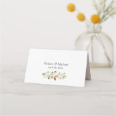 Carte De Placement Mariage floral rose rose élégant moderne (Dos)