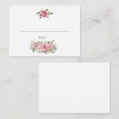 Carte De Placement Mariage floral rose vif (Devant / Derrière)