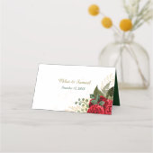 Carte De Placement Mariage Floral Roses Rouges (Dos)