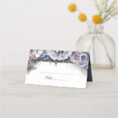 Carte De Placement Mariage floral rustique bleu et marron (Devant)