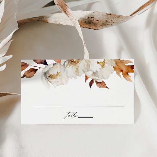 Carte De Placement Mariage floral rustique d'automne