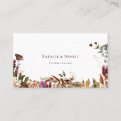 Carte De Placement Mariage floral rustique d'automne (Dos)