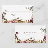 Carte De Placement Mariage floral rustique d'automne (Devant / Derrière)