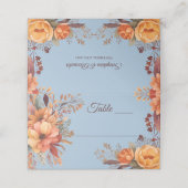 Carte De Placement Mariage floral rustique de l'automne (Extérieur déplié)