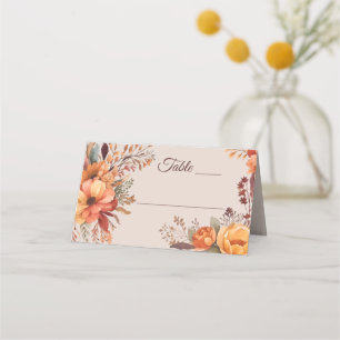 Carte De Placement Mariage floral rustique de l'automne