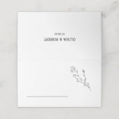 Carte De Placement Mariage floral rustique élégant carte de place (Extérieur déplié)