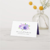 Carte De Placement Mariage floral ultra violet Numéro de table (Dos)