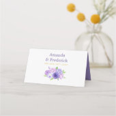 Carte De Placement Mariage floral ultra violet Numéro de table (Dos)