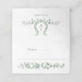 Carte De Placement Mariage floral vert de la Renaissance (Extérieur déplié)