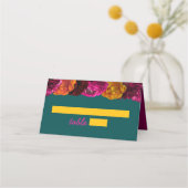 Carte De Placement Mariage floral vert rose chaud moderne (Devant)
